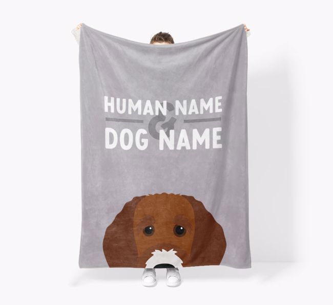 Human & Dog Name: Personalized {breedFullName} Premium Sherpa Fleece Blanket